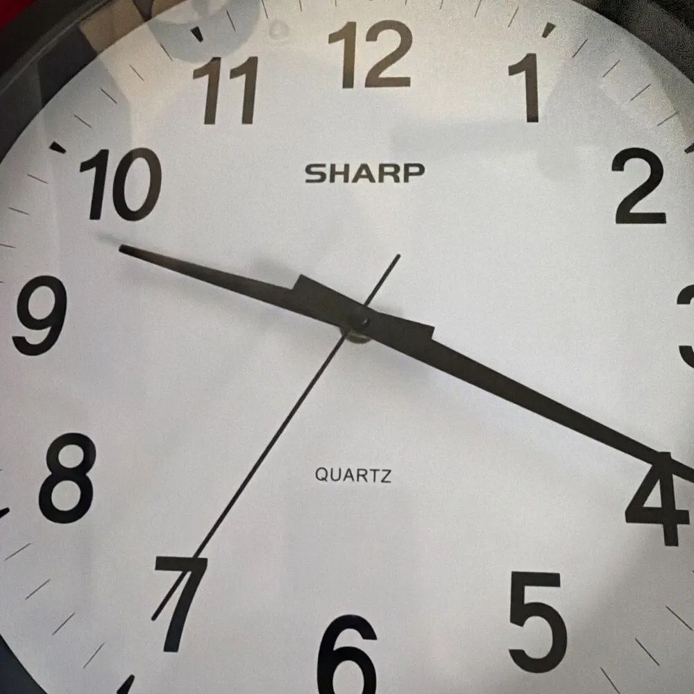 SHARP Wall Clock – Black, Silent Non Ticking 13.75 Inch Quartz Battery- NIB